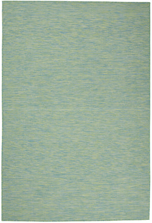 Homeroots 5' X 7' Blue And Green Indoor Outdoor Area Rug  Polypropylene 522476