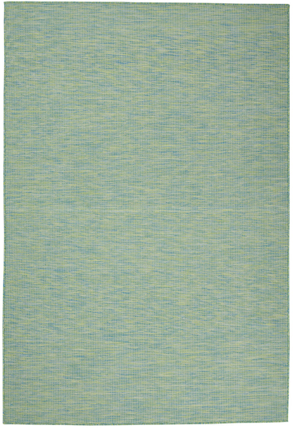 Homeroots 5' X 7' Blue And Green Indoor Outdoor Area Rug  Polypropylene 522476