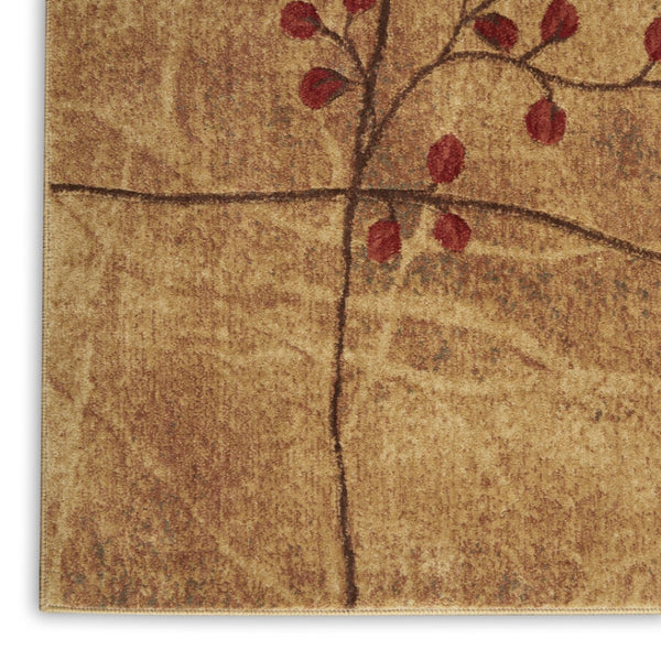 HomeRoots 10' Elegant Brown Floral Power Loom Area Rug - Timeless Charm for Living Room & Bedroom Decor 8' X 11' Rectangle 522477