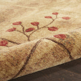 Homeroots 8' X 11' Brown Floral Power Loom Non Skid Area Rug  Polyester 522477