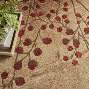 HomeRoots 10' Elegant Brown Floral Power Loom Area Rug - Timeless Charm for Living Room & Bedroom Decor 8' X 11' Rectangle 522477