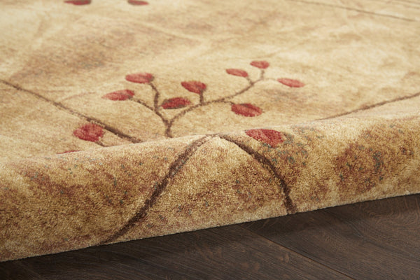 HomeRoots 8' Brown Floral Power Loom Runner Rug - Elegant Durable Design for Hallways & Entryways, Easy Care 522478
