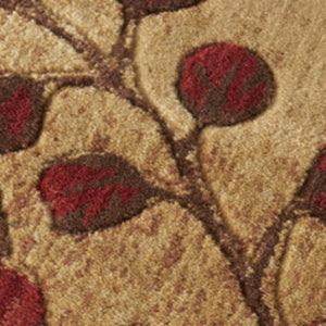 HomeRoots 10' Elegant Brown Floral Power Loom Area Rug - Timeless Charm for Living Room & Bedroom Decor 7' Square Square 522481
