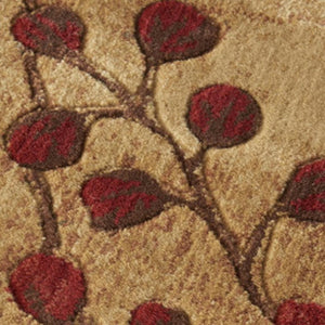 HomeRoots 10' Elegant Brown Floral Power Loom Area Rug - Timeless Charm for Living Room & Bedroom Decor 7' Square Square 522481