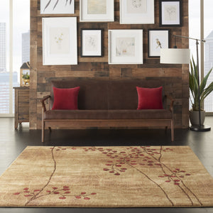 HomeRoots 10' Elegant Brown Floral Power Loom Area Rug - Timeless Charm for Living Room & Bedroom Decor 7' Square Square 522481