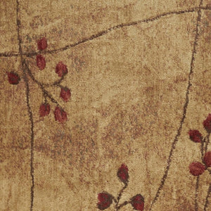 HomeRoots 6' Brown Floral Power Loom Runner Rug - Elegant, Cozy Design Perfect for Hallways & Bedrooms, Easy Care 522482