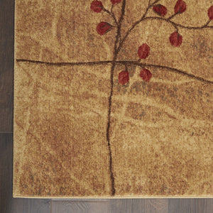 HomeRoots 6' Brown Floral Power Loom Runner Rug - Elegant, Cozy Design Perfect for Hallways & Bedrooms, Easy Care 522482