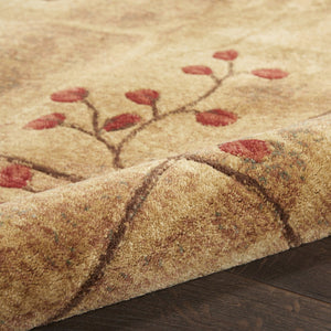HomeRoots 6' Brown Floral Power Loom Runner Rug - Elegant, Cozy Design Perfect for Hallways & Bedrooms, Easy Care 522482