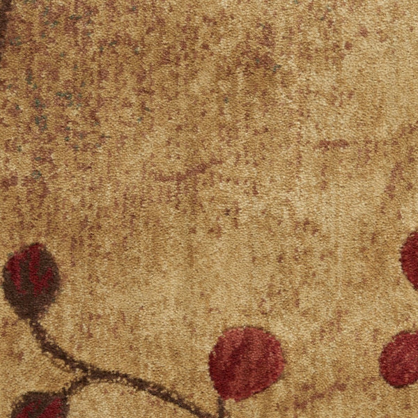 HomeRoots 10' Elegant Brown Floral Power Loom Area Rug - Timeless Charm for Living Room & Bedroom Decor 6' Round Round 522483