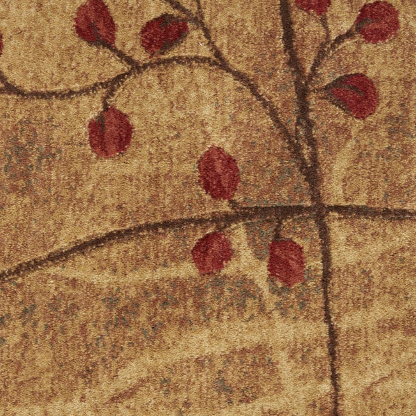 HomeRoots 10' Elegant Brown Floral Power Loom Area Rug - Timeless Charm for Living Room & Bedroom Decor 5' X 7' Rectangle 522484