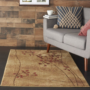 HomeRoots 10' Elegant Brown Floral Power Loom Area Rug - Timeless Charm for Living Room & Bedroom Decor 4' X 6' Rectangle 522485