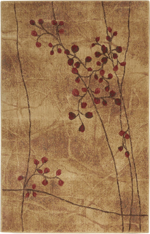 HomeRoots 10' Elegant Brown Floral Power Loom Area Rug - Timeless Charm for Living Room & Bedroom Decor 4' X 6' Rectangle 522485