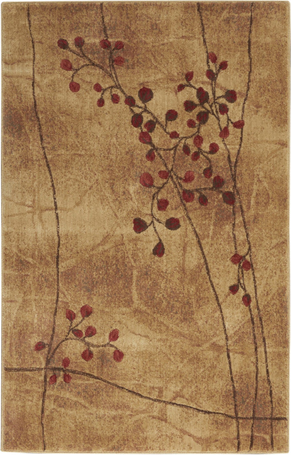 HomeRoots 10' Elegant Brown Floral Power Loom Area Rug - Timeless Charm for Living Room & Bedroom Decor 4' X 6' Rectangle 522485