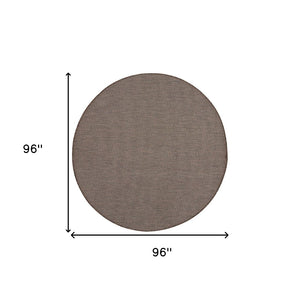 HomeRoots 8' Brown Power Loom Area Rug - Durable Flatweave Design for Modern Spaces and High-Traffic Areas 8' Round Round 522491