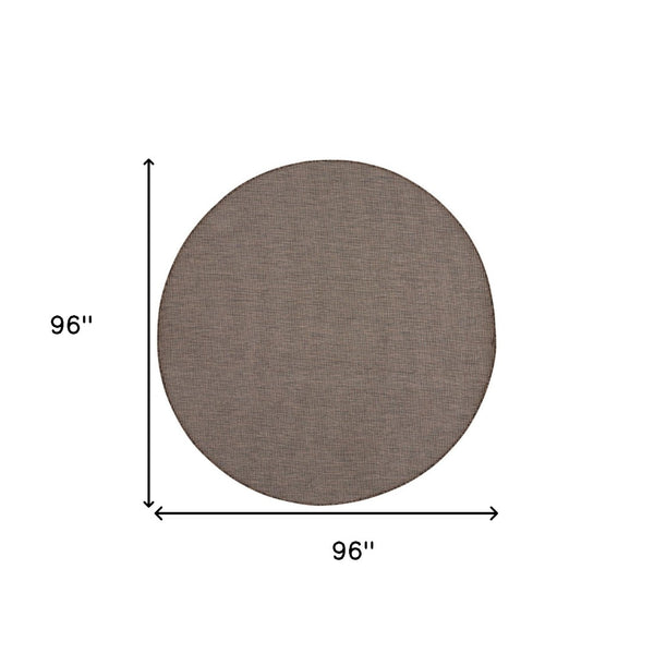 HomeRoots 8' Brown Power Loom Area Rug - Durable Flatweave Design for Modern Spaces and High-Traffic Areas 8' Round Round 522491