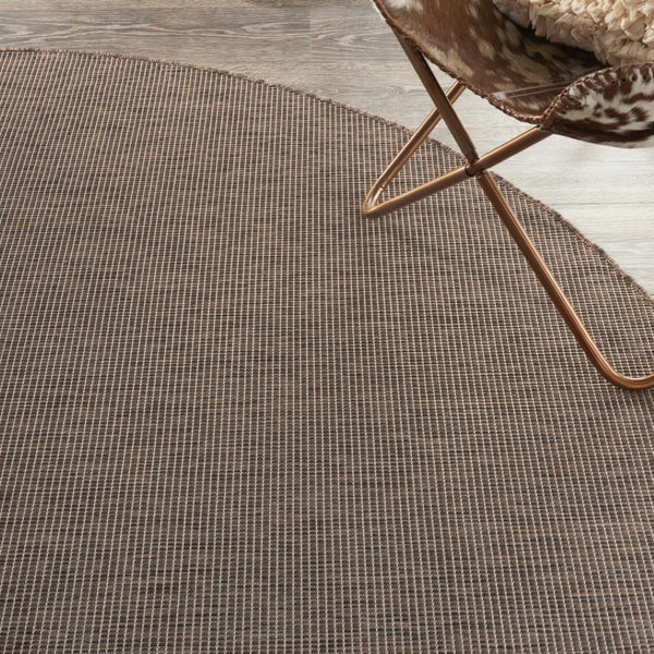 HomeRoots 8' Brown Power Loom Area Rug - Durable Flatweave Design for Modern Spaces and High-Traffic Areas 8' Round Round 522491