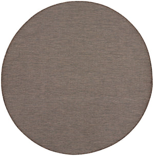 HomeRoots 8' Brown Power Loom Area Rug - Durable Flatweave Design for Modern Spaces and High-Traffic Areas 8' Round Round 522491