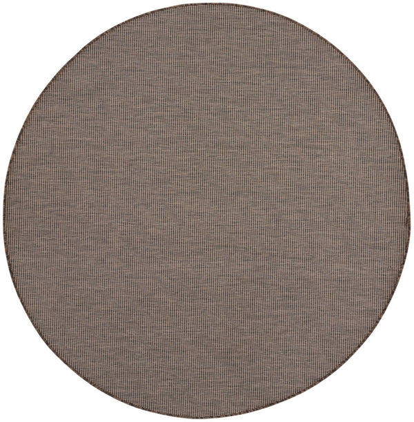 HomeRoots 8' Brown Power Loom Area Rug - Durable Flatweave Design for Modern Spaces and High-Traffic Areas 8' Round Round 522491