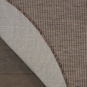 HomeRoots 8' Brown Power Loom Area Rug - Durable Flatweave Design for Modern Spaces and High-Traffic Areas 8' Round Round 522491