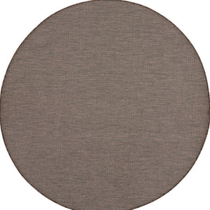 HomeRoots 8' Brown Power Loom Area Rug - Durable Flatweave Design for Modern Spaces and High-Traffic Areas 8' Round Round 522491