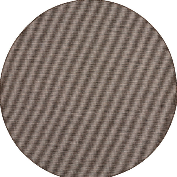 HomeRoots 8' Brown Power Loom Area Rug - Durable Flatweave Design for Modern Spaces and High-Traffic Areas 8' Round Round 522491