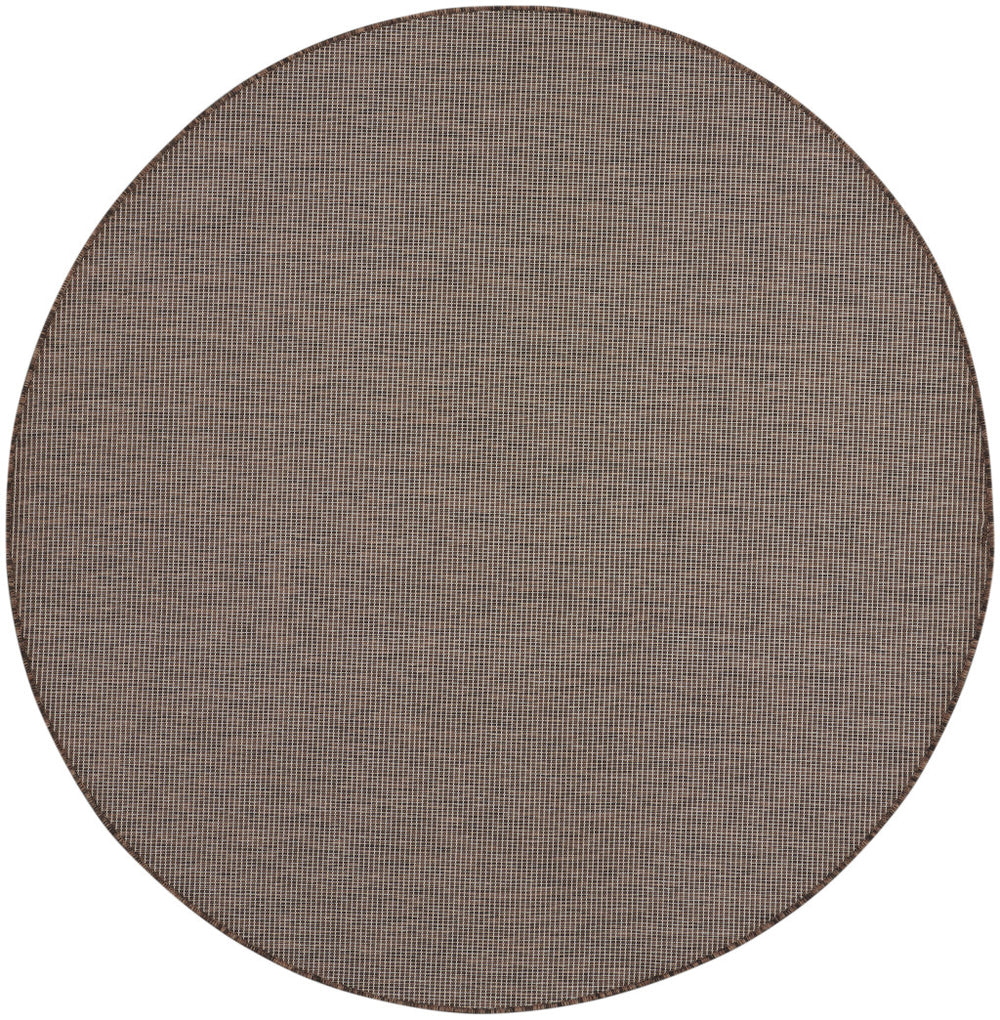 Homeroots 6' Brown Round Power Loom Area Rug  Polypropylene 522494