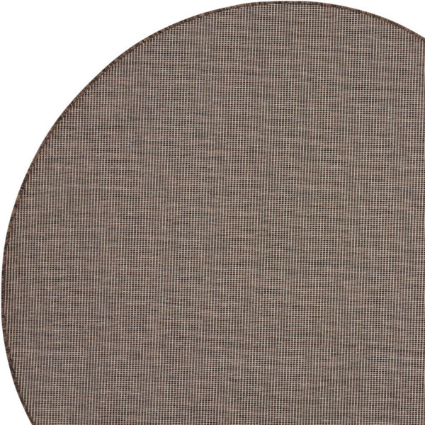 Homeroots 6' Brown Round Power Loom Area Rug  Polypropylene 522494