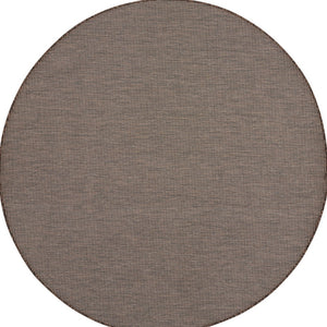 Homeroots 6' Brown Round Power Loom Area Rug  Polypropylene 522494
