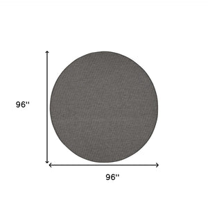 HomeRoots 8' Charcoal Power Loomed Area Rug – Contemporary Design for Indoor & Outdoor Spaces, Easy Care 8' Round 522501