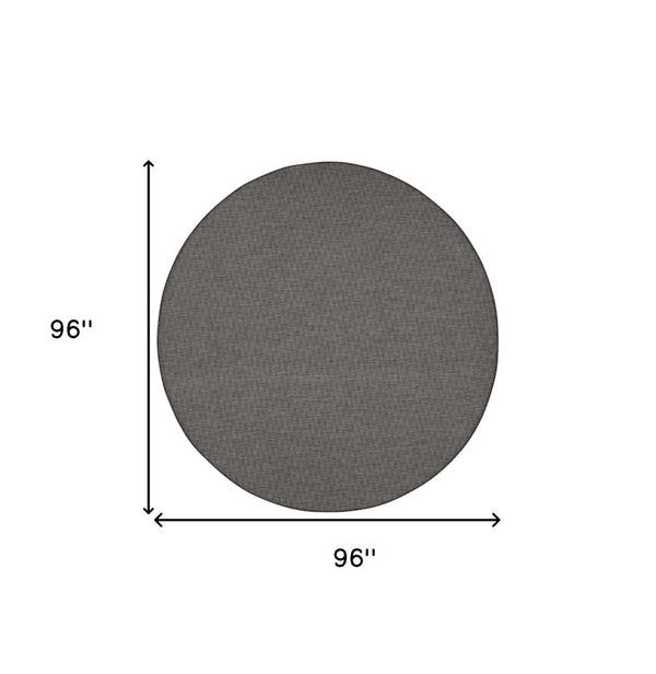 HomeRoots 8' Charcoal Power Loomed Area Rug – Contemporary Design for Indoor & Outdoor Spaces, Easy Care 8' Round 522501