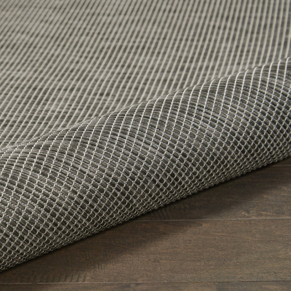 HomeRoots 8' Charcoal Power Loomed Area Rug – Contemporary Design for Indoor & Outdoor Spaces, Easy Care 8' Round 522501