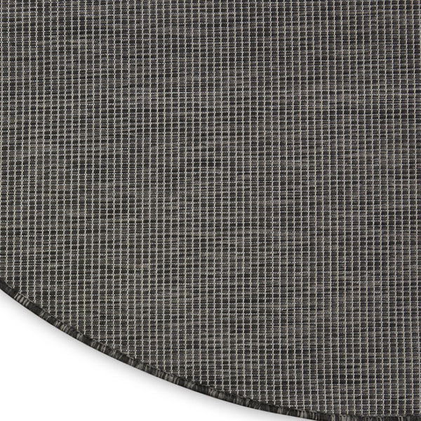 HomeRoots 8' Charcoal Power Loomed Area Rug – Contemporary Design for Indoor & Outdoor Spaces, Easy Care 8' Round 522501
