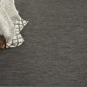 HomeRoots 8' Charcoal Power Loomed Area Rug – Contemporary Design for Indoor & Outdoor Spaces, Easy Care 8' Round 522501