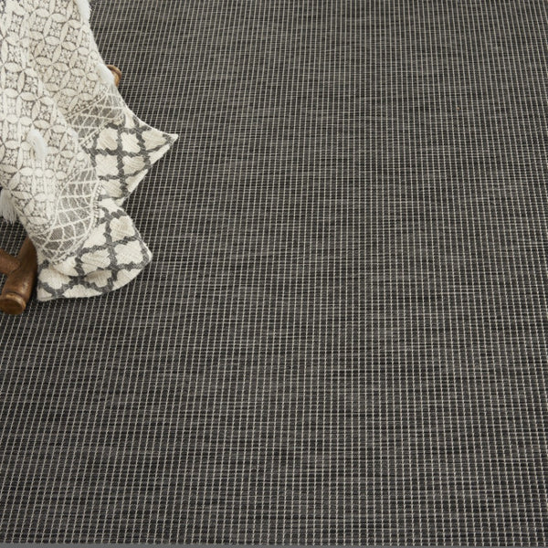 HomeRoots 8' Charcoal Power Loomed Area Rug – Contemporary Design for Indoor & Outdoor Spaces, Easy Care 8' Round 522501