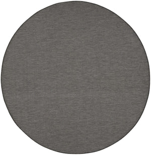 HomeRoots 8' Charcoal Power Loomed Area Rug – Contemporary Design for Indoor & Outdoor Spaces, Easy Care 8' Round 522501