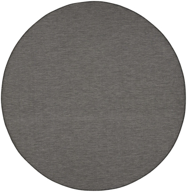 HomeRoots 8' Charcoal Power Loomed Area Rug – Contemporary Design for Indoor & Outdoor Spaces, Easy Care 8' Round 522501