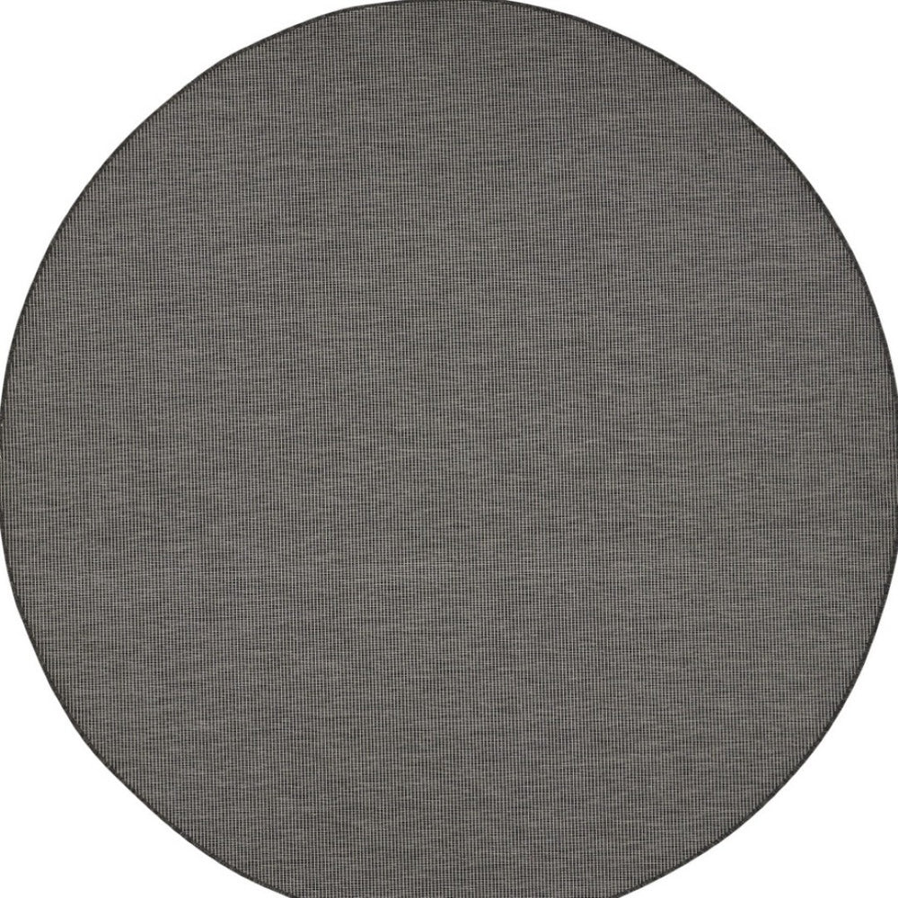 HomeRoots 8' Charcoal Power Loomed Area Rug – Contemporary Design for Indoor & Outdoor Spaces, Easy Care 8' Round 522501