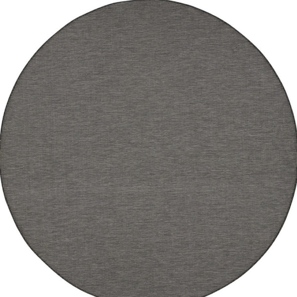 HomeRoots 8' Charcoal Power Loomed Area Rug – Contemporary Design for Indoor & Outdoor Spaces, Easy Care 8' Round 522501