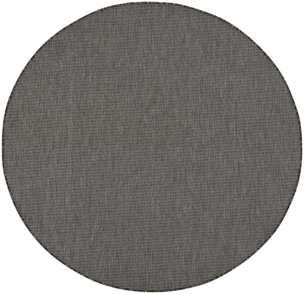 Homeroots 6' Charcoal Round Power Loom Area Rug  Polypropylene 522504