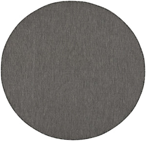 Homeroots 6' Charcoal Round Power Loom Area Rug  Polypropylene 522504
