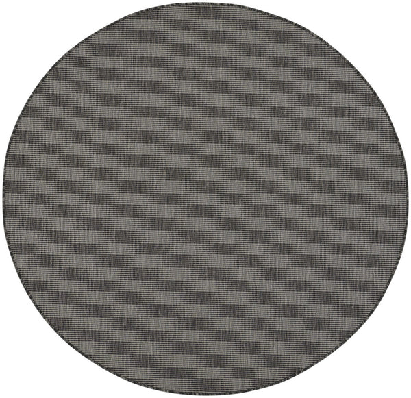 Homeroots 6' Charcoal Round Power Loom Area Rug  Polypropylene 522504