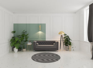 Homeroots 6' Charcoal Round Power Loom Area Rug  Polypropylene 522504