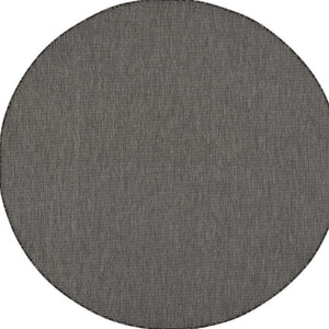 Homeroots 6' Charcoal Round Power Loom Area Rug  Polypropylene 522504
