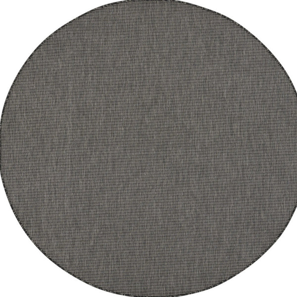 Homeroots 6' Charcoal Round Power Loom Area Rug  Polypropylene 522504