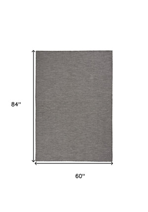 Homeroots 5' X 7' Charcoal Indoor Outdoor Area Rug  Polypropylene 522505