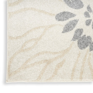 HomeRoots 8' Elegant Ivory Gray Blue Floral Area Rug – Timeless Charm for Living Spaces, Durable & Stylish Design 8' X 10' 522511