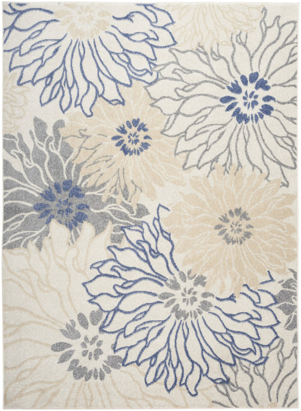 Homeroots 5' X 7' Cream Floral Power Loom Distressed Area Rug  Polypropylene 522512