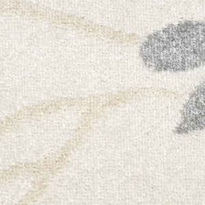 HomeRoots 5' Cream Floral Power Loom Area Rug - Timeless Distressed Design for Modern or Traditional Spaces 5' X 7' 522512