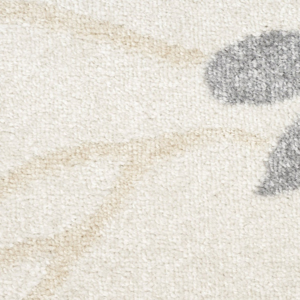 HomeRoots 5' Cream Floral Power Loom Area Rug - Timeless Distressed Design for Modern or Traditional Spaces 5' X 7' 522512