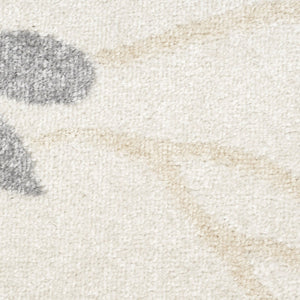 HomeRoots 5' Cream Floral Power Loom Area Rug - Timeless Distressed Design for Modern or Traditional Spaces 5' X 7' 522512